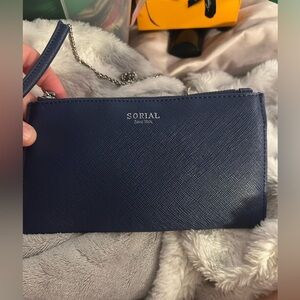Sorial Navy Wristlet Clutch